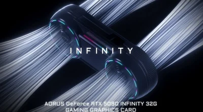 Gigabyte AORUS GeForce RTX 5090 INFINITY 32G começa a ser vendida com Windforce Hyperburst e overclock de 2.730 MHz