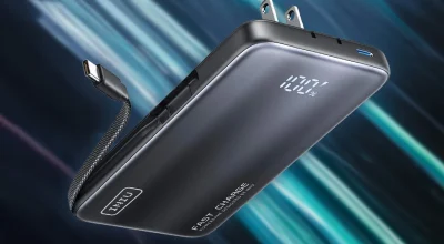 Economize 49%: Power Bank Iniu 10.000mAh 45W com Plug AC Dobrável e Cabo Integrado por US$18,30 na Promoção Memorial Day