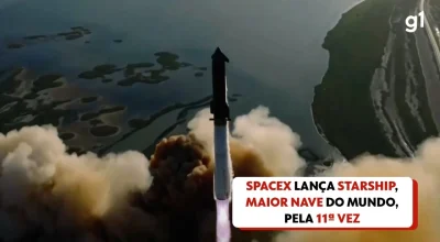 SpaceX tenta 12º voo da Starship V3 com 20 simuladores Starlink; teste foca em peças redesenhadas para missões à Lua e Marte
