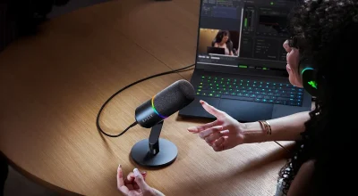 Razer Seiren V3 Pro chega com gravação em 32‑bit float, DSP integrado e conexões USB‑C e XLR para criadores