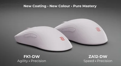 Zowie lança FK1-DW e ZA12-DW maiores para mãos grandes — wireless 2.4G, 55 g e até 24 horas de bateria; chegada nos EUA em agosto