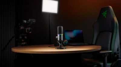 Razer Seiren V3 Pro: microfone com gravação 32-bit float, DSP integrado e conexões USB-C e XLR para streamers e criadores